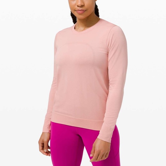 Lululemon Swiftly Breathe Long Sleeve - Pink Puff SZ 6 - Picture 1 of 7